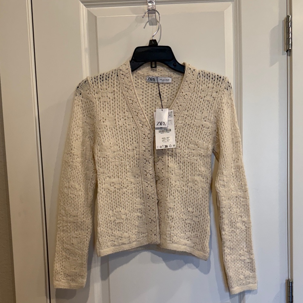 NWT- Zara Cream Women's Cardigan Sweater